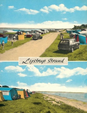 VED STRANDEN - LYSTRUP STRAND, postkort 1960erne.jpg